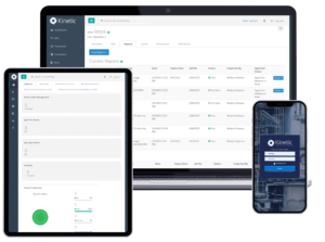 Inspection software Kinetic shown on Laptop, tablet and mobile devices